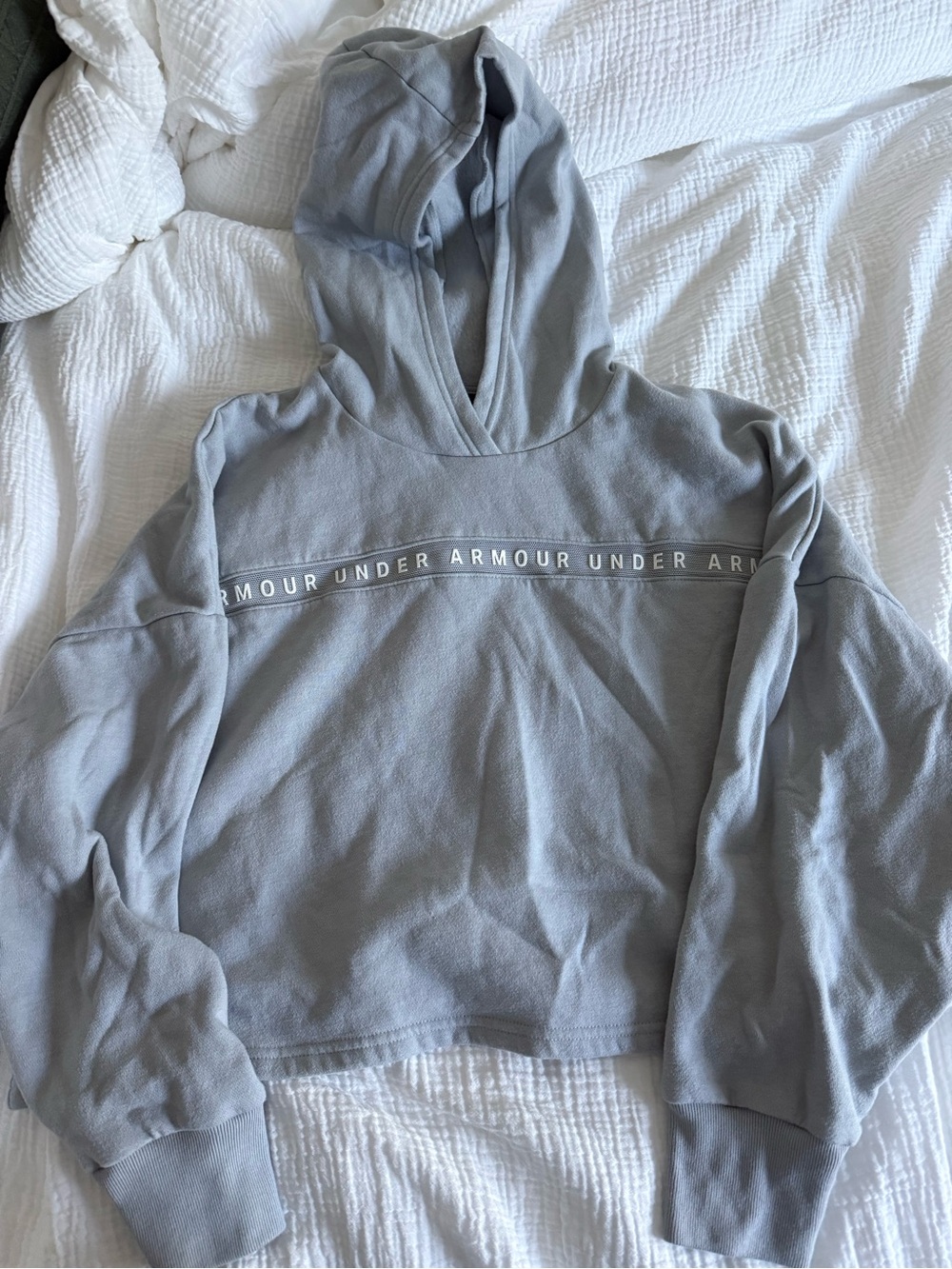 Under Armour Light Gray Cropped Hooded Sweatshirt